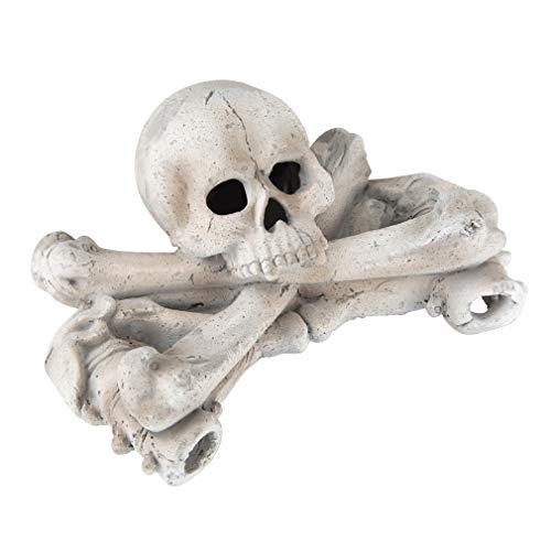 Stanbroil Fire Pits Imitated Human Skull and Bones for Indoors Outdoors Campfire, Fireplace, Halloween Party Decor, White - Patent Pending