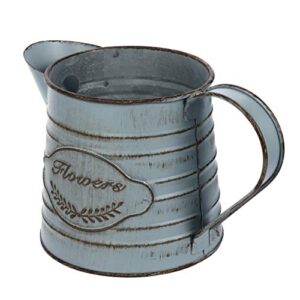 DOITOOL Metal Buckets Flower Pot Galvanized Tinplate Tin Pails Planter Pot Garden Container Vintage Bonsai Pot Pitcher Holder Farmhouse vase for Home Garden Dried Fresh Flower