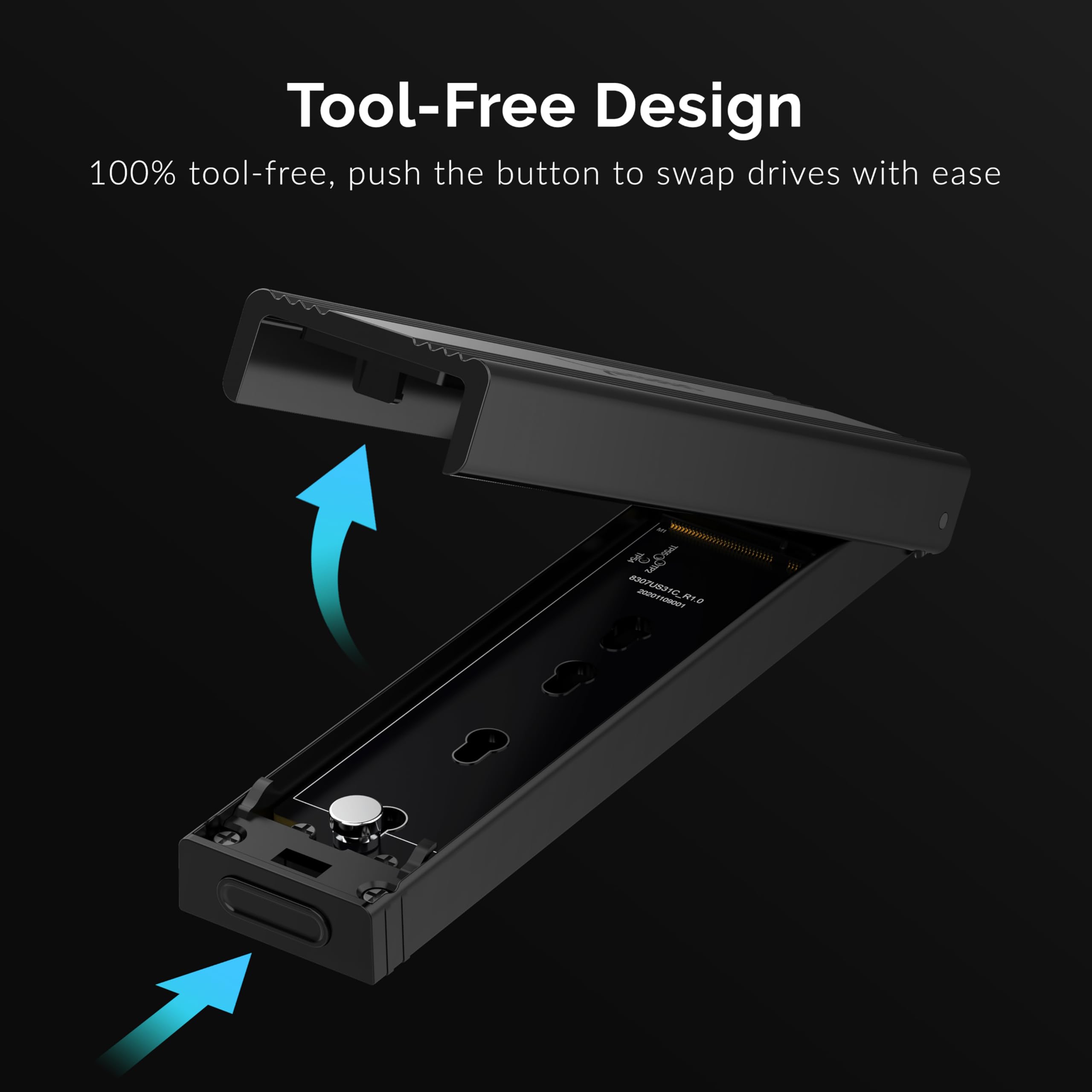 SABRENT USB 3.2 10Gbps Type C Tool Free Enclosure for M.2 PCIe NVMe and SATA SSDs (EC-SNVE)