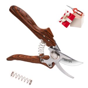 sitajie pruning shears, heavy duty stainless steel bypass garden pruner for indoor plant, professional gardening clippers hand scissors for cutting and trimming bonsai, branch, herb, rose, flower