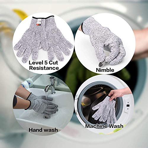 ANLONGLI Cut Resistant Sleeves Proof Gloves,18-Inch Cut Resistant Knit Sleeves grade 5 anti-cut Safety Glove,1 set Anti-cut arm cover for Kitchen Butcher Outdoor Work Protective Hands