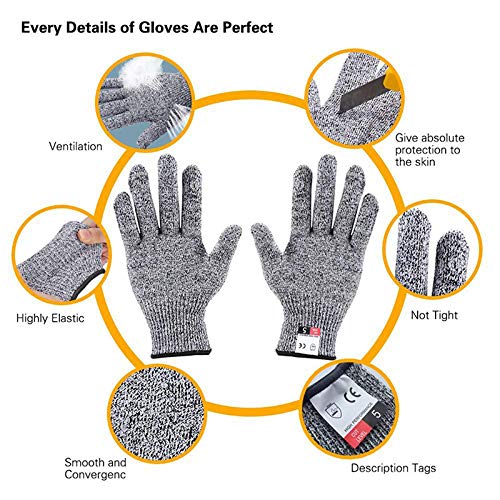 ANLONGLI Cut Resistant Sleeves Proof Gloves,18-Inch Cut Resistant Knit Sleeves grade 5 anti-cut Safety Glove,1 set Anti-cut arm cover for Kitchen Butcher Outdoor Work Protective Hands