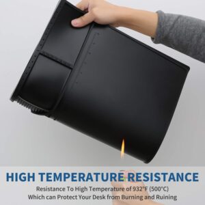 Htm-203 Black Magnetic Repair Work Mat Heat Resistant Large Silicone Soldering Mat Expand Work Area for Soldering, Electronics, Computer Repair Etc