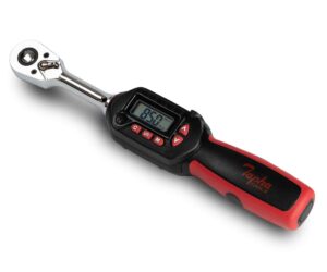 tapha tools 3/8 inch digital torque wrench 3.1-62.7 ft-lbs (4.2-85 n-m) torque range, accurate to ±2% dual direction, led and buzzer notification, preset memory, iso 6789, calibrated (wp3n-t085bn)