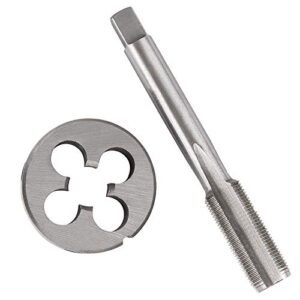 m12 x 1.25mm hss metric tap and die set thread tap and round thread die right hand hss taper silver tone (2pcs)