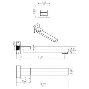 ALFI brand AB7701-BM Tub Spout, Black Matte