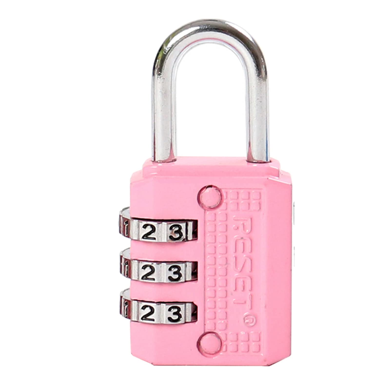 RESET-071 3 Digit Small Combination Lock Tiny Padlock for Mini Locker Box Luggage Suitcase Backpack Pink