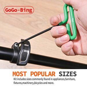 Oerfred GogoBing Cushion Grip Hex t handle torque T-Key allen wrench sets long screwdriver tool - 8 SAE Standard 3/32-1/4 Inch & 8 Metric 2.5-6 MM Sizes & 8 Torx T9-T40, Red&Blue&Green