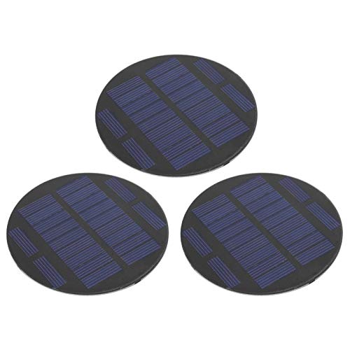 Solar Panel, 3Pcs Round Solar Panel Module, Upgraded Portable Solar Panel, Cell Power Module, Polysilicon DIY Industrial Supplies