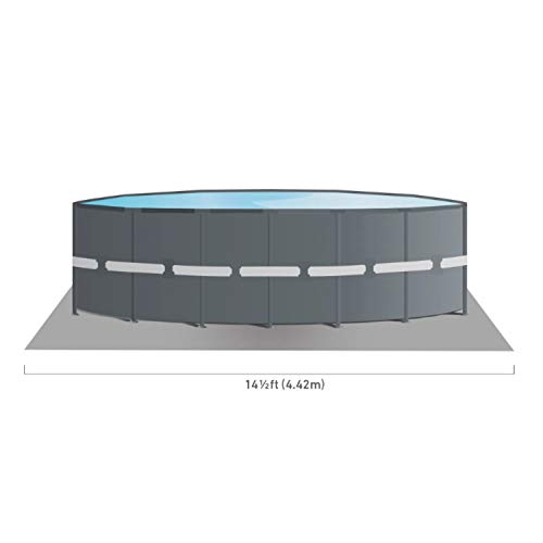 Intex Ultra XTR Frame 14' x 42" Round Above Ground Outdoor Swimming Pool Set with Sand Filter Pump, Ground Cloth, Ladder, and Pool Cover
