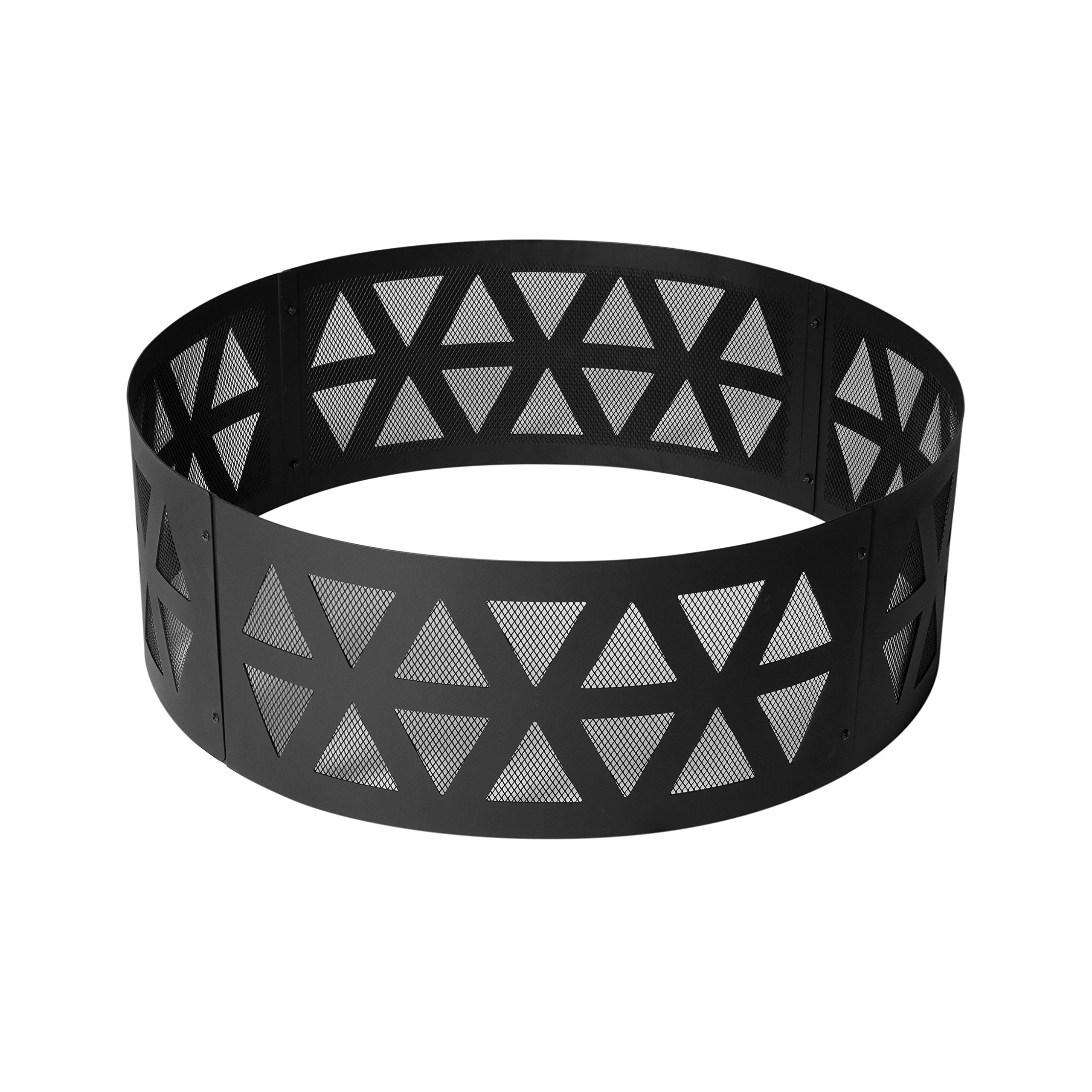 Amazon Basics Outdoor Round Steel Fire Ring - 36-Inch, Lattice Design