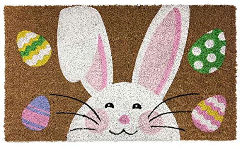 Briarwood Lane Happy Easter Bunny Coir Doormat Natural Fiber Outdoor 18" x 30"