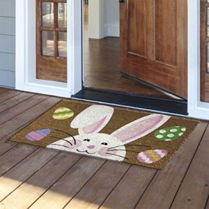 Briarwood Lane Happy Easter Bunny Coir Doormat Natural Fiber Outdoor 18" x 30"