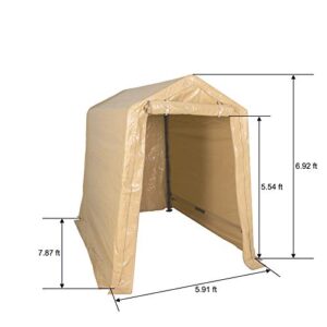 Sunnyglade 6x8 Ft Heavy Duty Storage Shelter with Roll up Door Side Wall Kit Portable Outdoor Storage Shed Car Canopy