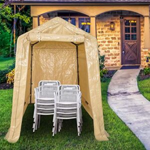 Sunnyglade 6x8 Ft Heavy Duty Storage Shelter with Roll up Door Side Wall Kit Portable Outdoor Storage Shed Car Canopy