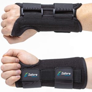 carpal tunnel wrist brace support with 2 straps and metal splint stabilizer - helps relieve tendinitis arthritis carpal tunnel pain - reduces recovery time for men women - right (l/xl)