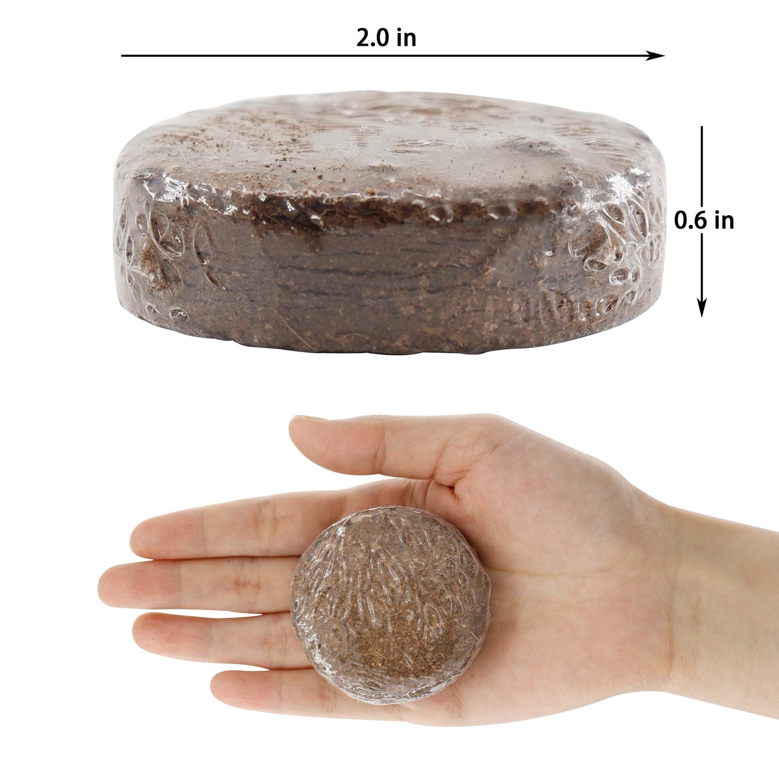 YBB 12 Pack Compressed Coco Coir Plant Pot Disc, 2 Inch Organic Coco Coir Potting Disc - Expands to Fit 3 Inch and 4 Inch Pots