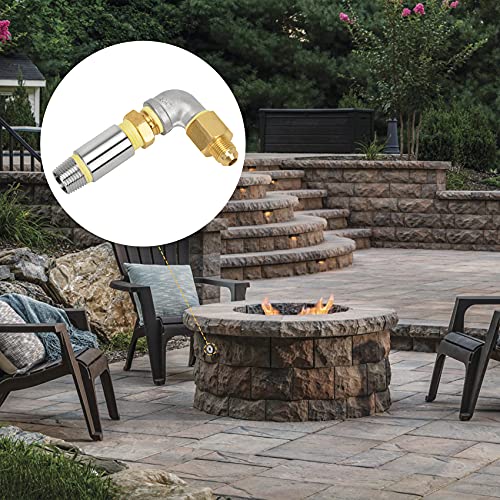 Stanbroil Stainless Steel and Brass 1/2" Air Mixer, 90° Elbow Nozzle Sprayer Valve for Propane Gas Fire Pit, High Capacity 90K BTU