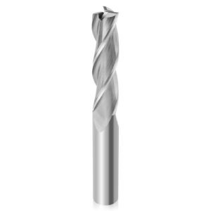 eanosic upcut spiral router bit 3-flute with 1/2” shank, extra long (4 inch), 1/2” cutting diameter, 2” cutting length, carbide cnc router bits end mill for wood mortises carving engraving