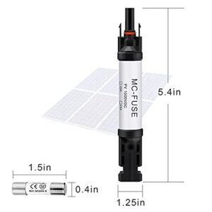 Pvfarosh 20A Solar Fuse Holder Connector IP68 Waterproof 1000V in-line Fuse Holder 20A Male and Female Connector Waterproof in-Line Fuse Holder (Contains 4 fuses + 2 Solar Fuse Holders)… (20A)