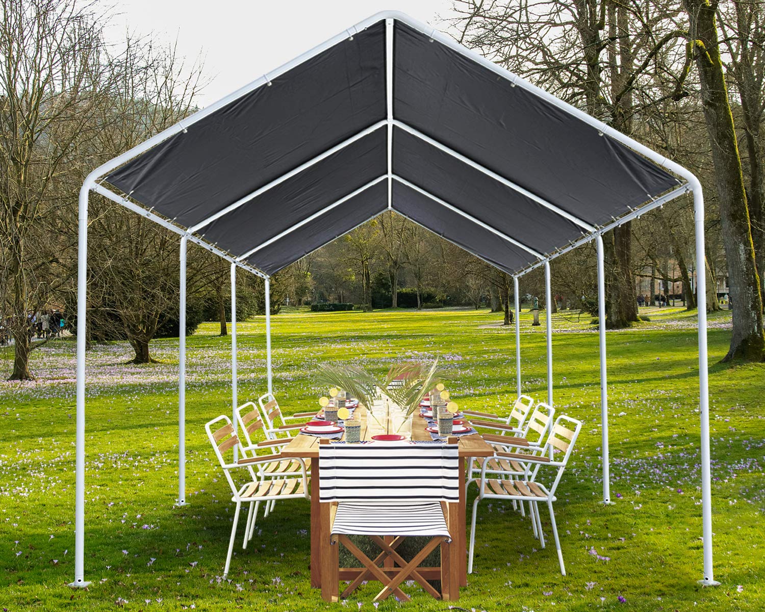 ABCCANOPY 10x20 FT Carport Garage Car Boat Shelter Party Tent, Gray