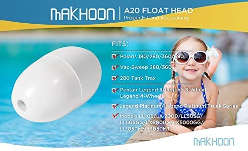 MAKHOON Pool Cleaner Part K30, A20 Feed Pipe Assembly w/Elbow, Head Float Replacement kit for 280 Pool Cleaner