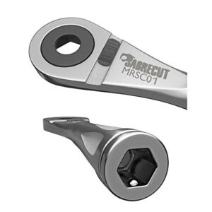 1 x SabreCut MRSC01 Mini Micro Ratchet 1/4" Hex Stainless Steel Professional 72 Tooth Gear Hand Ratchet Wrench