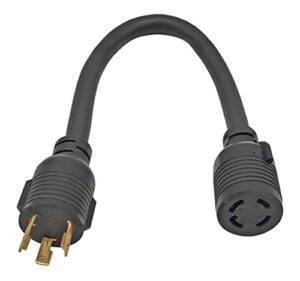 fullsky fc-l53l43 nema l5-30p to l14-30r 3 prong to 4 prong generator adapter cord, male l5-30p to female l14-30 receptacle 30a 125v