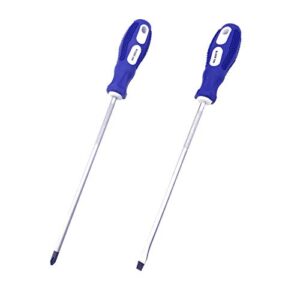 bqkkwin slotted and phillips screwdriver, 6" long cross-head screwdriver & flat blade screwdriver（ph2-#2）, 2 packs magnetic screwdriver with rubber handle (6 inch)