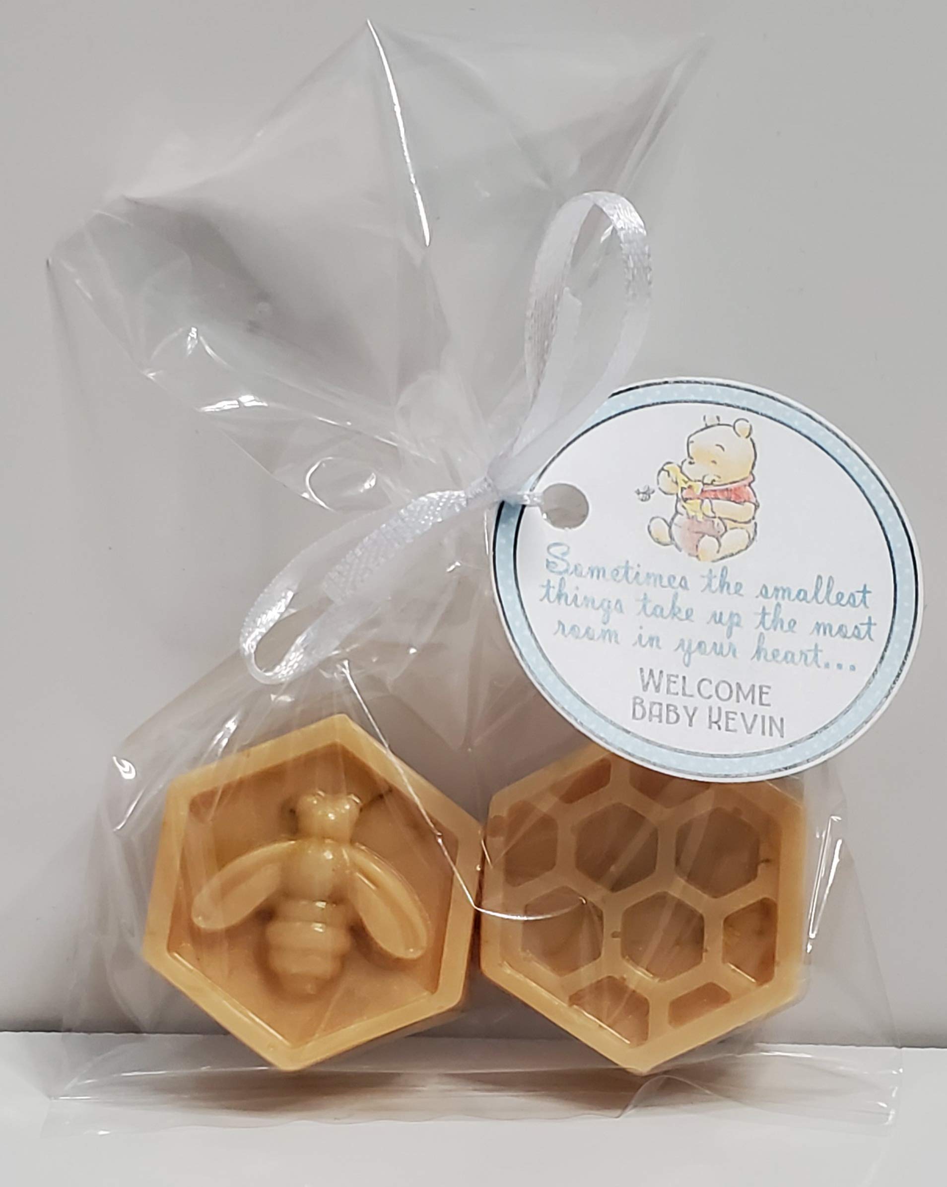 Honeycomb & Bee Baby Shower Party Favors First Birthday What will it Bee 10 - Personalized Tags Soaps Gender Reveal