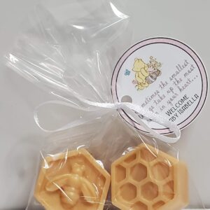 Honeycomb & Bee Baby Shower Party Favors First Birthday What will it Bee 10 - Personalized Tags Soaps Gender Reveal