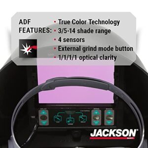 Jackson Safety TRANSLIGHT 555 + Premium Auto Darkening Helmet, Digital Control, 3.86" x 3.23" Viewing Area, 46250