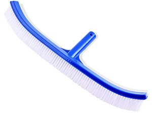 umardoo pool brushes for cleaning pool walls, 17.5" premium nylon bristles pool brush head curved ends high-efficiency pool scrub brush for above ground & inground pools cleaning equipment