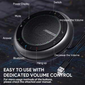 PALOVUE Bluetooth Speakerphone, Touch Control USB Conference Speaker and Microphone with CVC 8.0 Noise Cancelling and 360° Enhance Voice Pickup, 15Hours Calling Time for Home Office