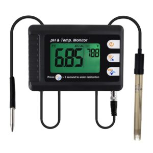 ph monitor digital ph meter&temperature meter water quality tester with atc and automatic calibration function, ph tester for hydroponics, aquarium, pools, etc.