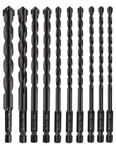 10pcs masonry drill bits set, mgtgbao tile drill bit set for glass, brick, tile, concrete, plastic and wood tungsten carbide tip for ceramic tile with size 5mm 6mm 8mm 10mm 12mm