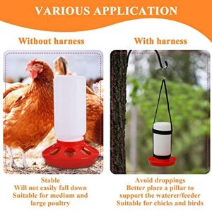 2 Packs Chick Feeder and Waterer Kit 1L Chick Feeder and 1L Chick Waterer Chicken Feeder and Hanging Chicken Waterer for Poultry Farm Chick Water Food Feeder