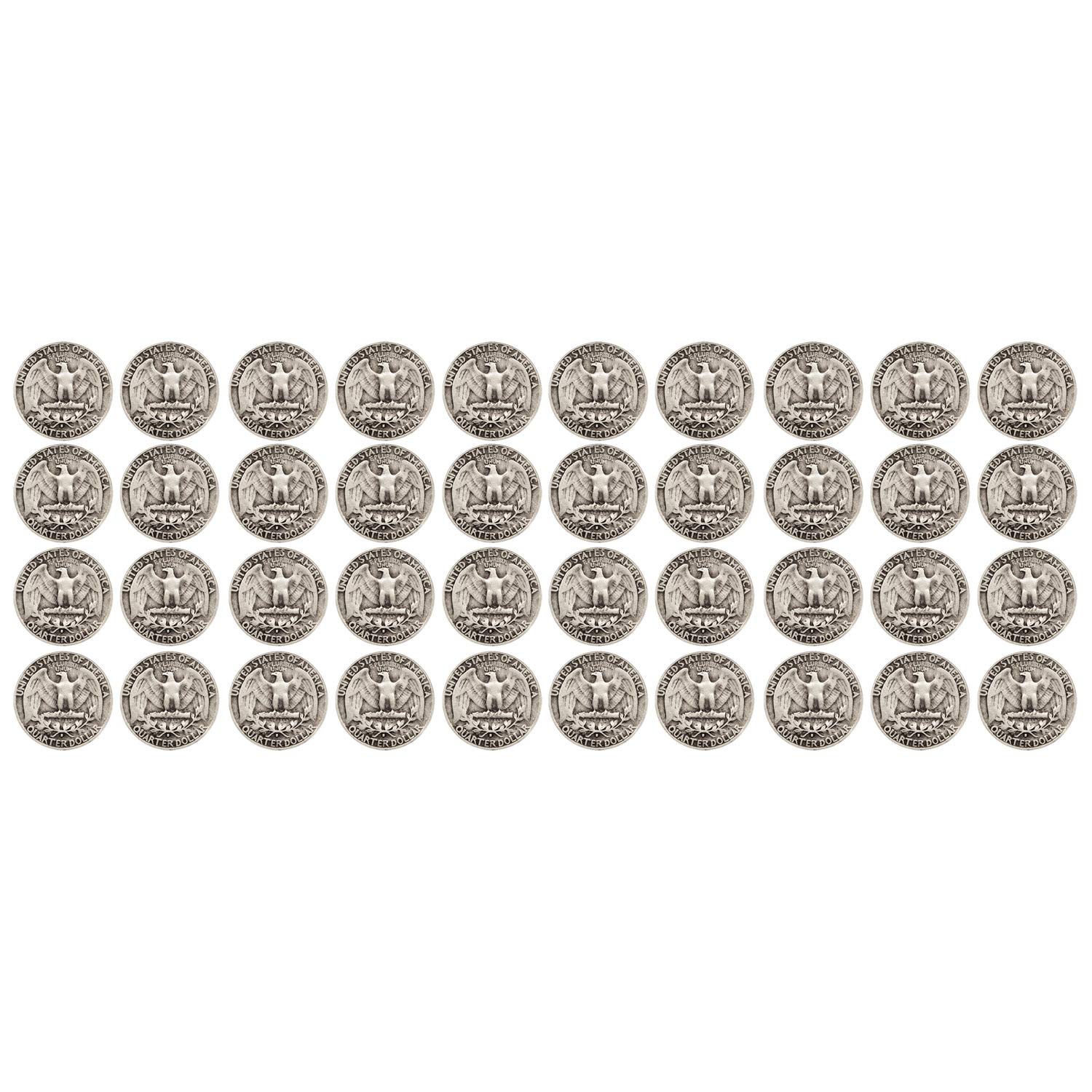 Roll of 40-90% Silver Washington Quarters $10 Fine
