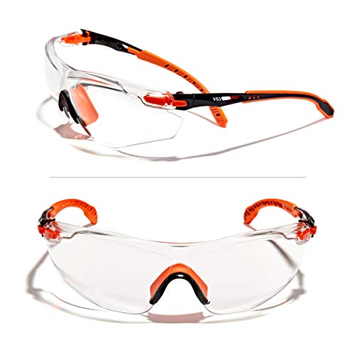 OPTIFENSE™ VS3 Anti Fog, Premium CLEAR/TINTED Safety Glasses, ANSI Z87+, (Orange Frame, Clear Lens)