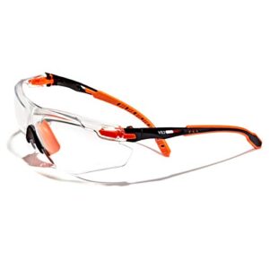 OPTIFENSE™ VS3 Anti Fog, Premium CLEAR/TINTED Safety Glasses, ANSI Z87+, (Orange Frame, Clear Lens)