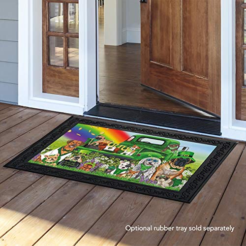 Briarwood Lane Lucky Pups St Patricks Day Door Mat - 30" x 18" - St Patricks Day Door Mat Outdoor - St Patricks Door Mat Door Mat Inserts St Patricks Day Outdoor Mat