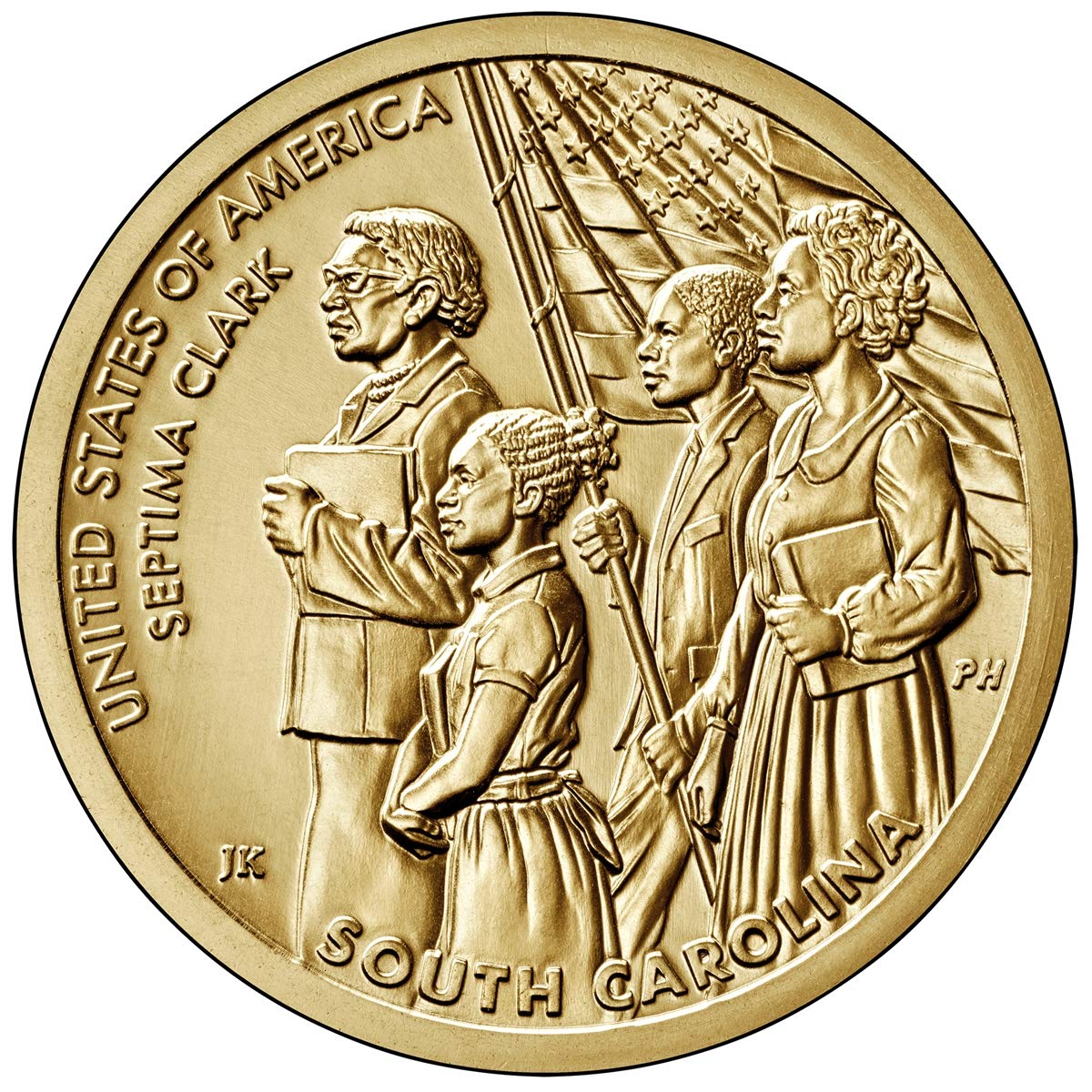 2020 P, D American Innovation South Carolina - Septima Poinsette Clark $1 Coin - P and D 2 Coin Set Dollar US Mint Uncirculated