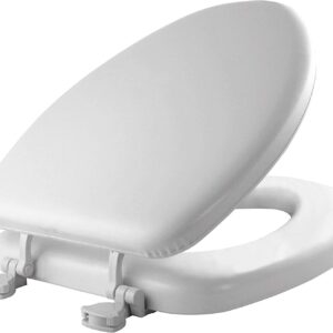 Mayfair 1815EC 000 Soft Easily Removes Toilet Seat, 1 Pack Elongated - Premium Hinge, White