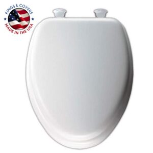 Mayfair 1815EC 000 Soft Easily Removes Toilet Seat, 1 Pack Elongated - Premium Hinge, White