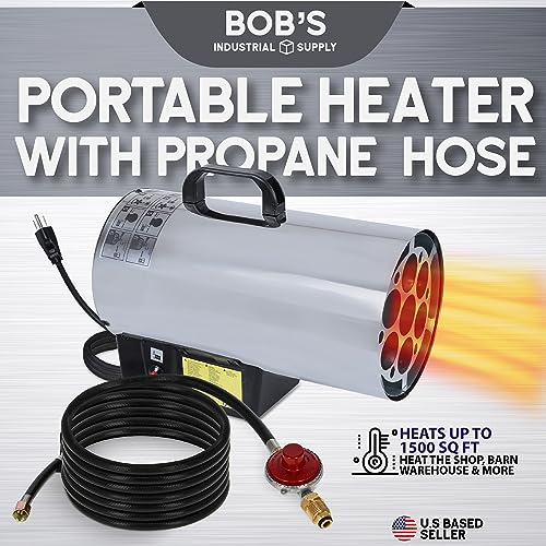 BISupply Portable Propane Heater 60,000 BTU - Small Propane Heater Warms 1,500 Square Feet - Propane Heater Indoor Use