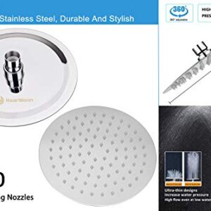 NearMoon Shower Head and 15 Stage Shower Filter Combo, High Pressure Filtered Showerhead for Hard Water, Improves the Condition of Your Skin, Hair - 1 Replaceable Filter Cartridge (8 Inch, Chrome)