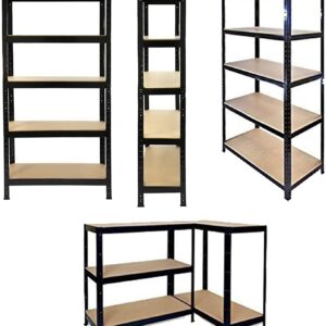 Baconfryegg 70.86" Storage Shelves Hardware & Outdoor Heavy Duty Garage Shelf Steel Metal Storage Shelving Unit, 5 Level Adjustable Shelf for Home/Office/Dormitory/Garage, 70" H x 35" W x 15" Deep