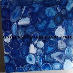 30" Inch Agate Square Table, Natural Agate Table, Square Coffee Table, Blue Agate Table, Square Agate Stone Table