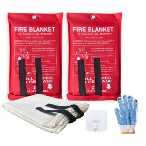 fire blanket for home xxl- 79 x 79 fire blankets emergency for people fire retardant blanket fire shelter large suppression fiberglass kitchen home restaurant house fire proof survival safety reusable