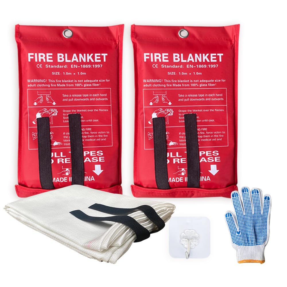 Fire Blanket For Home XXL- 79 x 79 Fire Blankets Emergency For People Fire Retardant Blanket Fire Shelter Large Suppression Fiberglass Kitchen Home Restaurant House Fire Proof Survival Safety Reusable